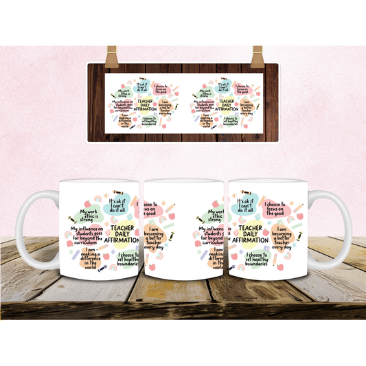 Pink Teacher Affirmations Mug